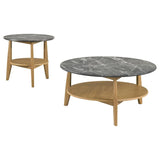 Bradley 2-Piece Round SmartTop Coffee Table Set Grey and Natural | Grey | Grey / Natural | 706448-S2