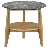 Bradley 2-Piece Round SmartTop Coffee Table Set Grey and Natural | Grey | Grey / Natural | 706448-S2