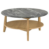 Bradley 2-Piece Round SmartTop Coffee Table Set Grey and Natural | Grey | Grey / Natural | 706448-S2