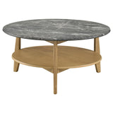 Bradley 3-Piece Round SmartTop Coffee Table Set Grey and Natural | Grey | Grey / Natural | 706448-S3