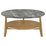 Bradley 3-Piece Round SmartTop Coffee Table Set Grey and Natural | Grey | Grey / Natural | 706448-S3