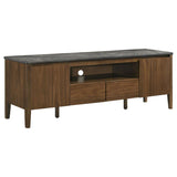 Bradley 63-inch 2-Door SmartTop TV Stand Smokey Grey and Brown | Grey | Smokey Grey / Dark Brown | 706452