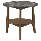 Bradley Round SmartTop End Side Table Smokey Grey and Dark Brown | Grey | Smokey Grey / Dark Brown | 706457