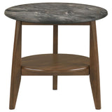 Bradley 2-Piece Round SmartTop Coffee Table Set Smokey Grey and Brown | Grey | Smokey Grey / Dark Brown | 706458-S2