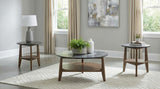 Bradley 3-Piece Round SmartTop Coffee Table Set Smokey Grey and Brown | Grey | Smokey Grey / Dark Brown | 706458-S3