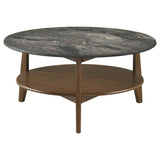 Bradley 3-Piece Round SmartTop Coffee Table Set Smokey Grey and Brown | Grey | Smokey Grey / Dark Brown | 706458-S3