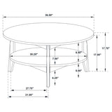 Bradley 3-Piece Round SmartTop Coffee Table Set Smokey Grey and Brown | Grey | Smokey Grey / Dark Brown | 706458-S3