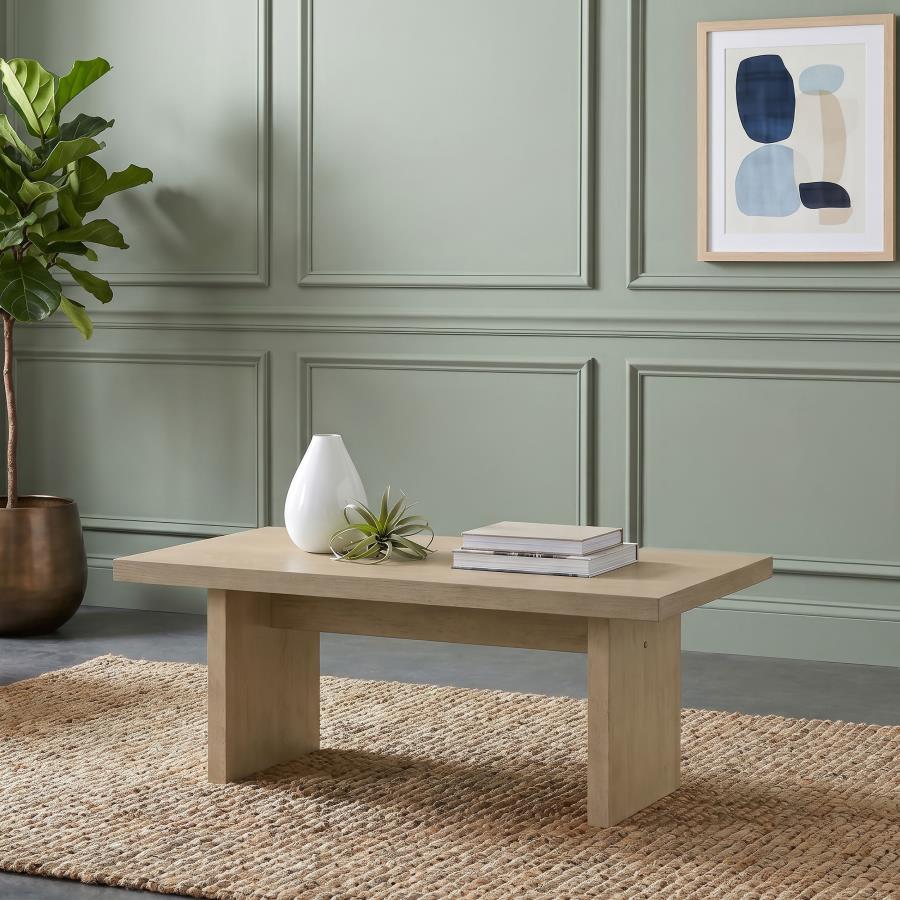 Decker 47-Inch Rectangular Cocktail Coffee Table Natural Oak | Beige | Natural Oak | 706468