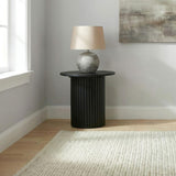 Hamlyn Round Fluted Occasional Side End Table Black | Black | 706507