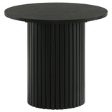 Hamlyn Round Fluted Occasional Side End Table Black | Black | 706507