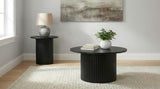 Hamlyn Round Fluted Occasional Side End Table Black | Black | 706507