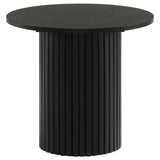 Hamlyn 2-piece Round Fluted Coffee and End Table Set Black | Black | 706508-S2
