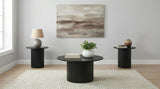 Hamlyn 2-piece Round Fluted Coffee and End Table Set Black
