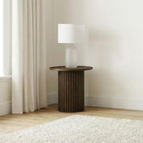 Hamlyn Round Fluted Occasional Side End Table Walnut | Brown | Walnut | 706517
