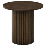 Hamlyn Round Fluted Occasional Side End Table Walnut | Brown | Walnut | 706517