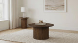 Hamlyn Round Fluted Occasional Side End Table Walnut | Brown | Walnut | 706517