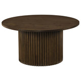 Hamlyn 2-piece Round Fluted Coffee and End Table Set Walnut | Brown | Walnut | 706518-S2