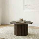 Hamlyn Round Fluted Occasional Cocktail Coffee Table Walnut | Brown | Walnut | 706518