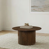 Hamlyn Round Fluted Occasional Cocktail Coffee Table Walnut | Brown | Walnut | 706518