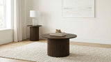 Hamlyn Round Fluted Occasional Cocktail Coffee Table Walnut | Brown | Walnut | 706518