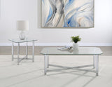 Cronin 2-piece Tempered Glass Top Coffee Table Set Chrome | Silver | Chrome | 706568-S2