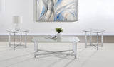 Cronin 3-piece Tempered Glass Top Coffee Table Set Chrome | Silver | Chrome | 706568-S3