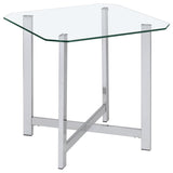 Cronin 3-piece Tempered Glass Top Coffee Table Set Chrome | Silver | Chrome | 706568-S3