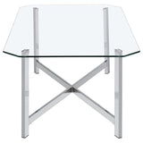 Cronin 3-piece Tempered Glass Top Coffee Table Set Chrome | Silver | Chrome | 706568-S3