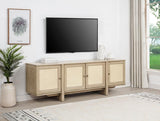 Kailani 79-inch 4-door Cane TV Stand Media Console Beige Oak | Brown | Beige Oak | 706583