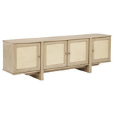 Kailani 79-inch 4-door Cane TV Stand Media Console Beige Oak | Brown | Beige Oak | 706583