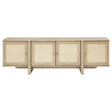 Kailani 79-inch 4-door Cane TV Stand Media Console Beige Oak | Brown | Beige Oak | 706583