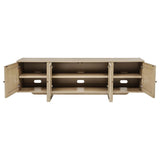 Kailani 79-inch 4-door Cane TV Stand Media Console Beige Oak | Brown | Beige Oak | 706583