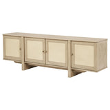 Kailani 79-inch 4-door Cane TV Stand Media Console Beige Oak | Brown | Beige Oak | 706583