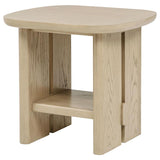 Kailani Coastal Square End Side Table with Shelf Beige Oak | King | Beige | Beige Oak | 706587