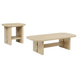 Kailani 2-piece Coastal Coffee and End Table Set Beige Oak | Full | Beige | Beige Oak | 706588-S2
