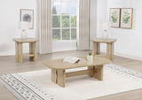 Kailani 3-piece Coastal Coffee and End Table Set Beige Oak | Beige | Beige Oak | 706588-S3