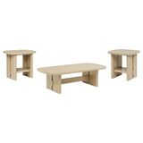 Kailani 3-piece Coastal Coffee and End Table Set Beige Oak | Beige | Beige Oak | 706588-S3