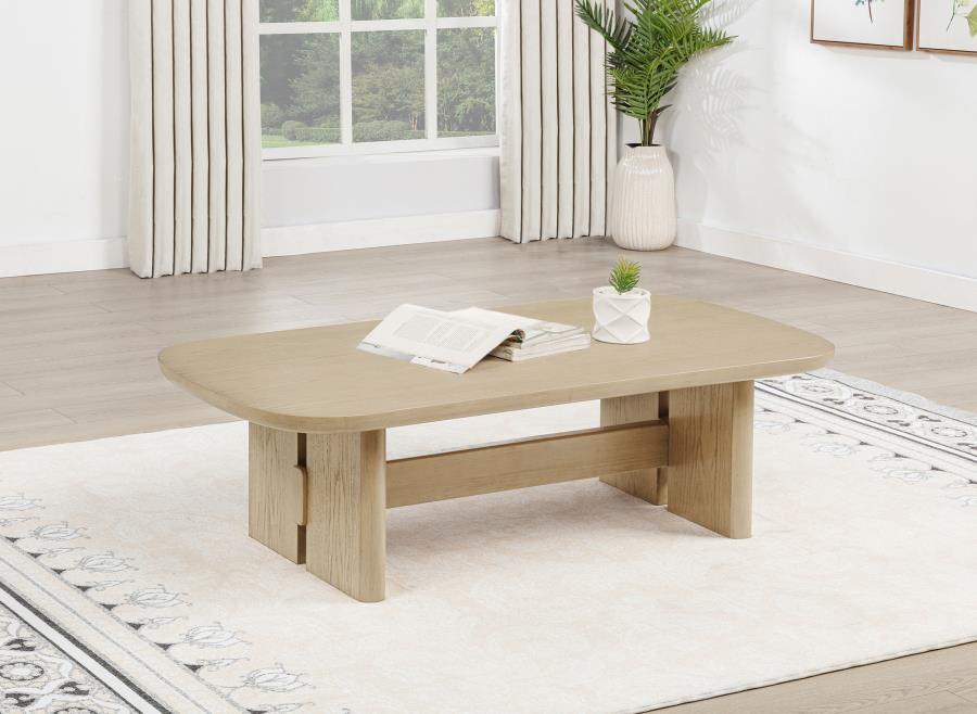 Kailani Coastal Rectangular Cocktail Coffee Table Beige Oak | Beige | Beige Oak | 706588