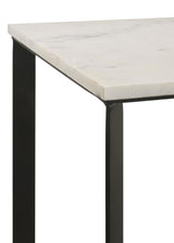 Tobin Square Marble Top End Table White and Black | White | White Marble | 707697