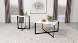 Tobin Square Marble Top End Table White and Black | White | White Marble | 707697