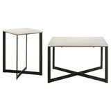 Tobin 2-piece Marble Top Coffee and End Table Set White | King | White | White Marble | 707698-S2