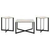 Tobin 3-piece Marble Top Coffee and End Table Set White | White | White Marble | 707698-S3