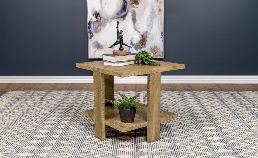Dawn Square Engineered Wood End Table Mango Brown | Brown | Mango | 707717