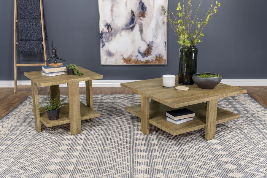 Dawn 2-piece Round Coffee and End Table Set Mango Brown | Brown | Mango | 707718-S2