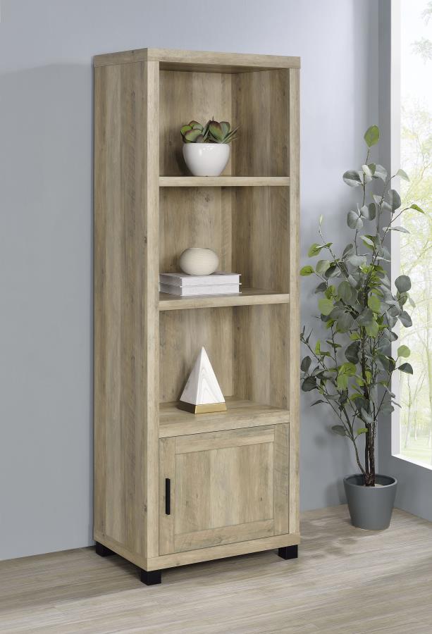 Sachin 3-shelf Engineered Wood Media Tower Distressed Pine | Brown | Distressed Pine | 707746