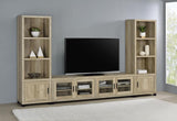 Sachin 3-shelf Engineered Wood Media Tower Distressed Pine | Brown | Distressed Pine | 707746