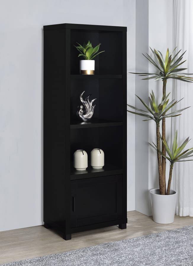 Sachin 3-shelf Engineered Wood Media Tower Black | Black | 707756