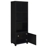 Sachin 3-shelf Engineered Wood Media Tower Black | Black | 707756