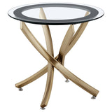 Brooke 2-piece Round Coffee and End Table Set Rose Brass | King | Gold | Rose Brass | 707888-S2