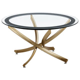 Brooke 2-piece Round Coffee and End Table Set Rose Brass | King | Gold | Rose Brass | 707888-S2